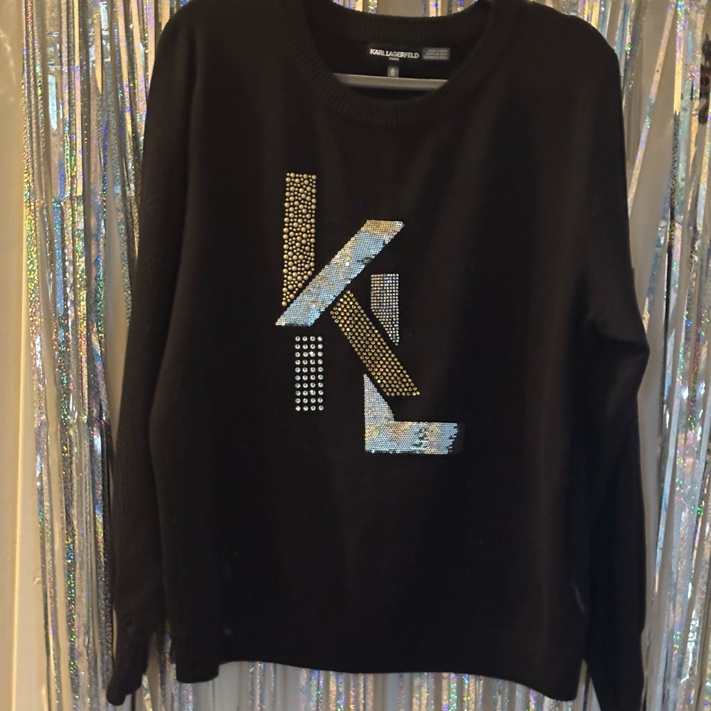 Karl Lagerfeld Charcoal Knit Sweater